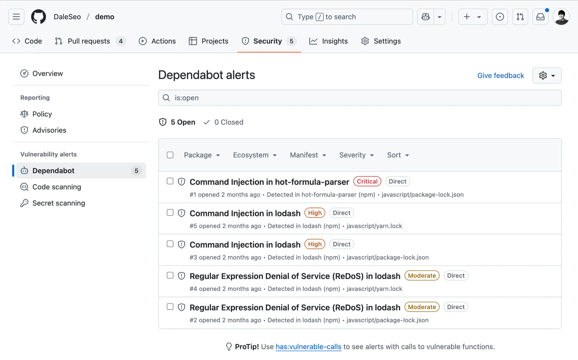 github-dependabot-alerts