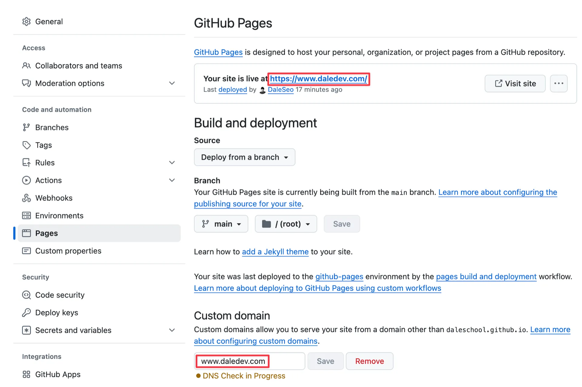 GitHub Pages 루트 도메인 연결
