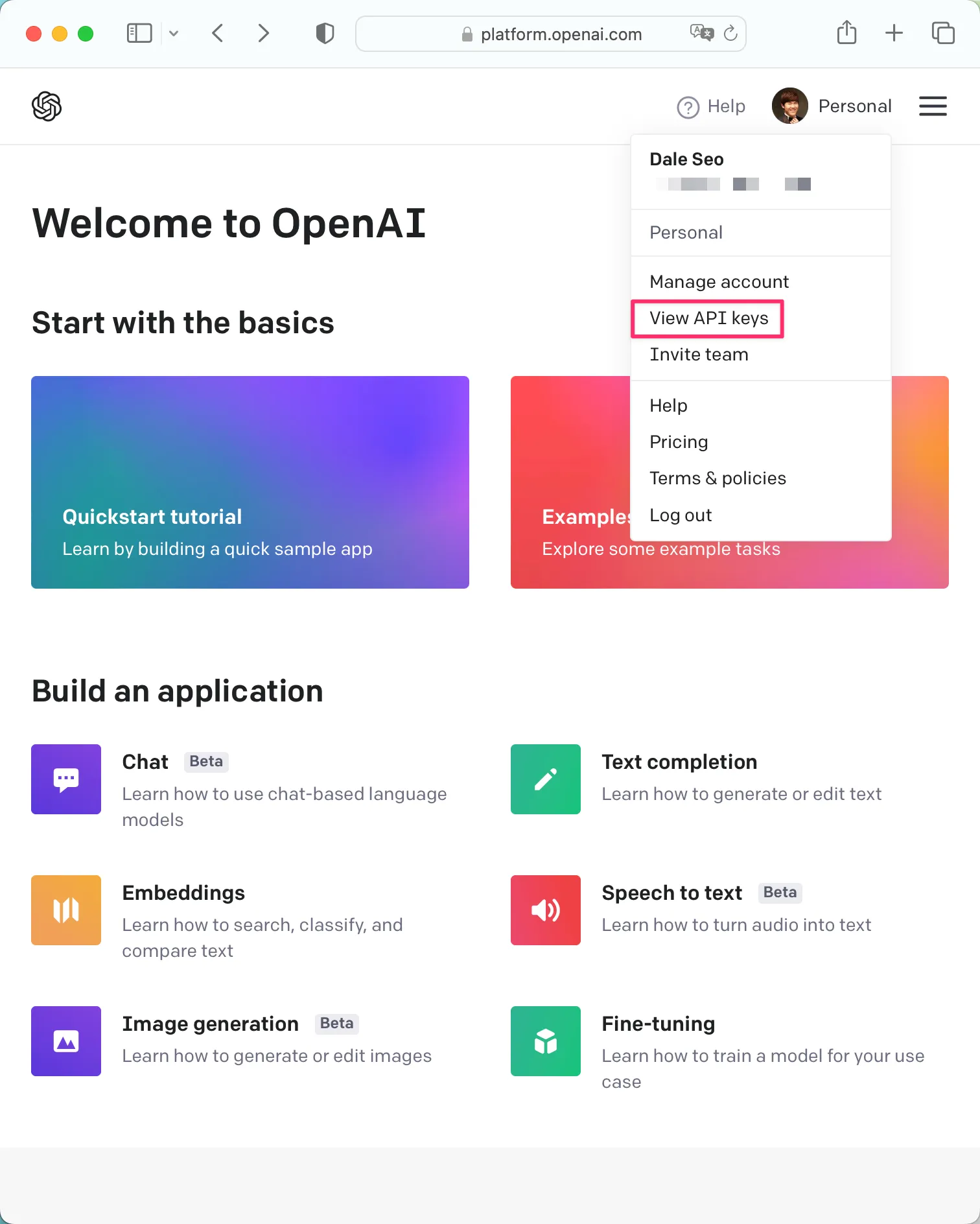 OpenAI Key 발급 1